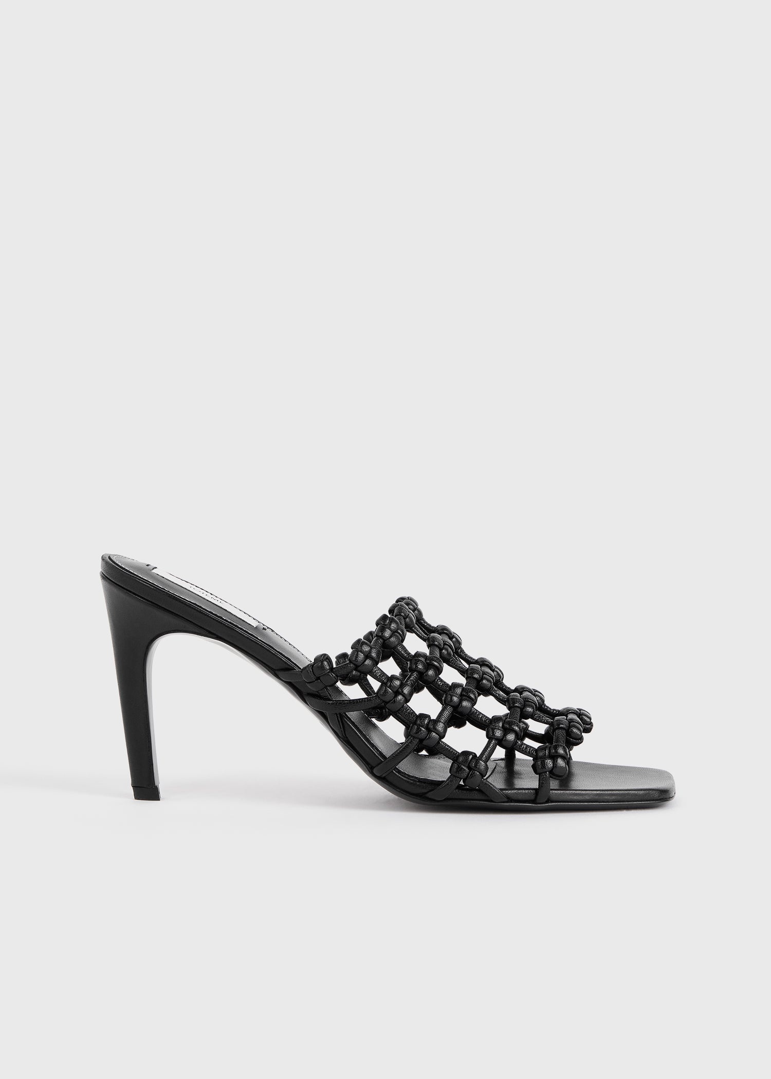Braided-leather bandeau mules black - 8