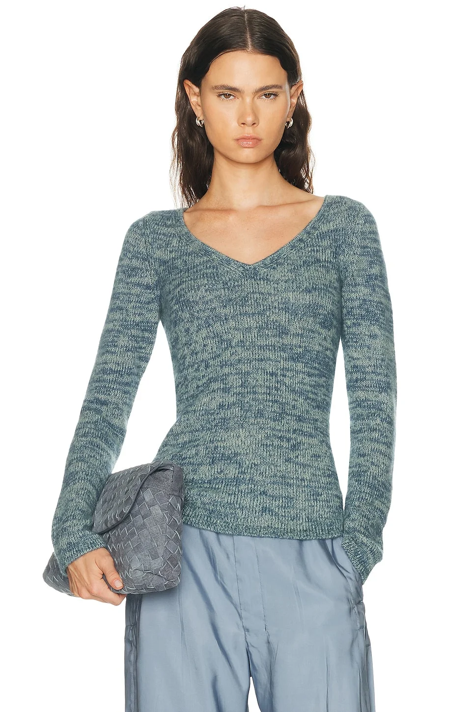 Off The Shoulder V-Neck Sweater - 1