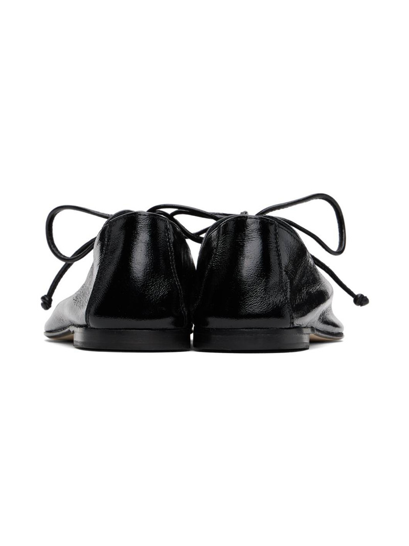 Black Plegada Crinkled Glossy Oxfords 2