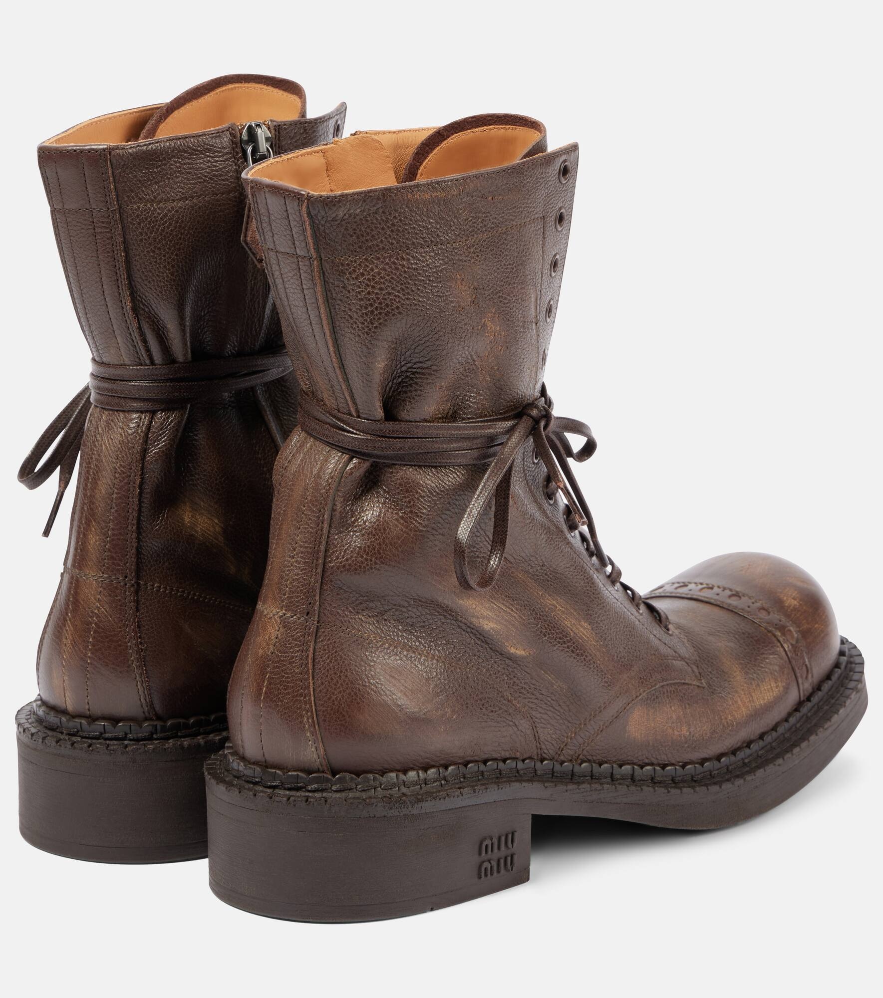 Leather lace-up boots - 2