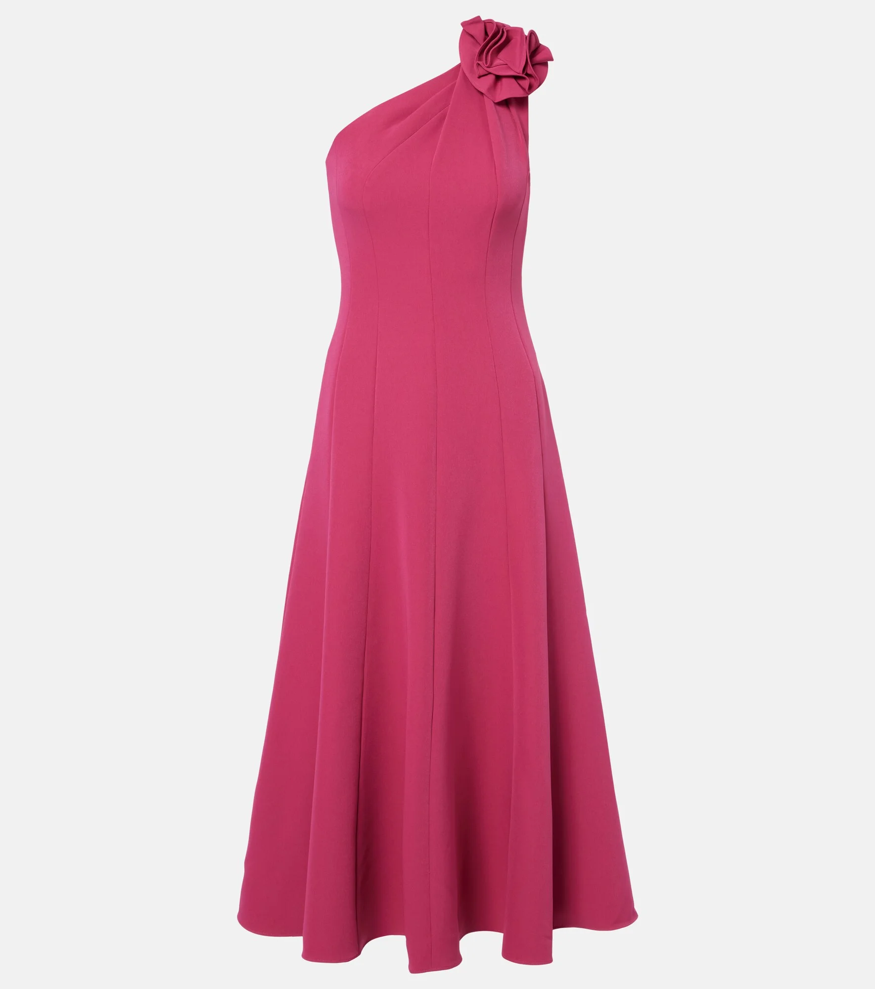 Floral-appliqué one-shoulder cocktail dress - 1