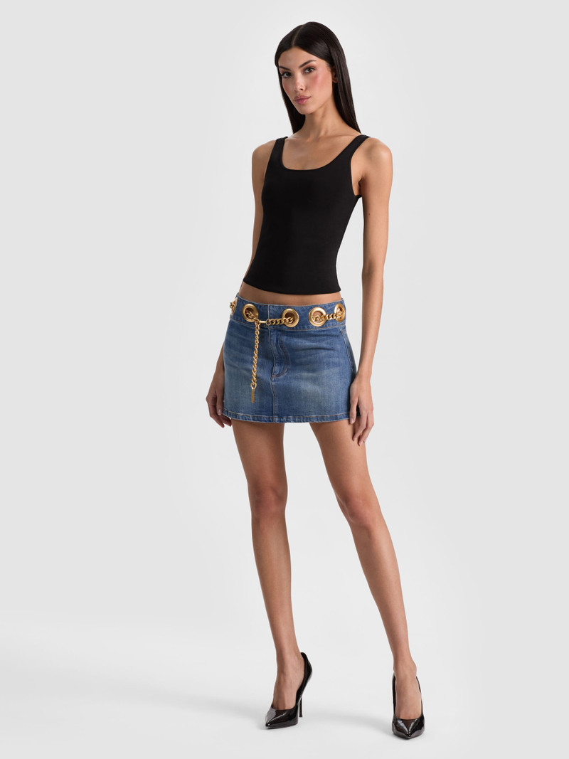 MORGANA CHAIN BELT DENIM MINI SKIRT 6