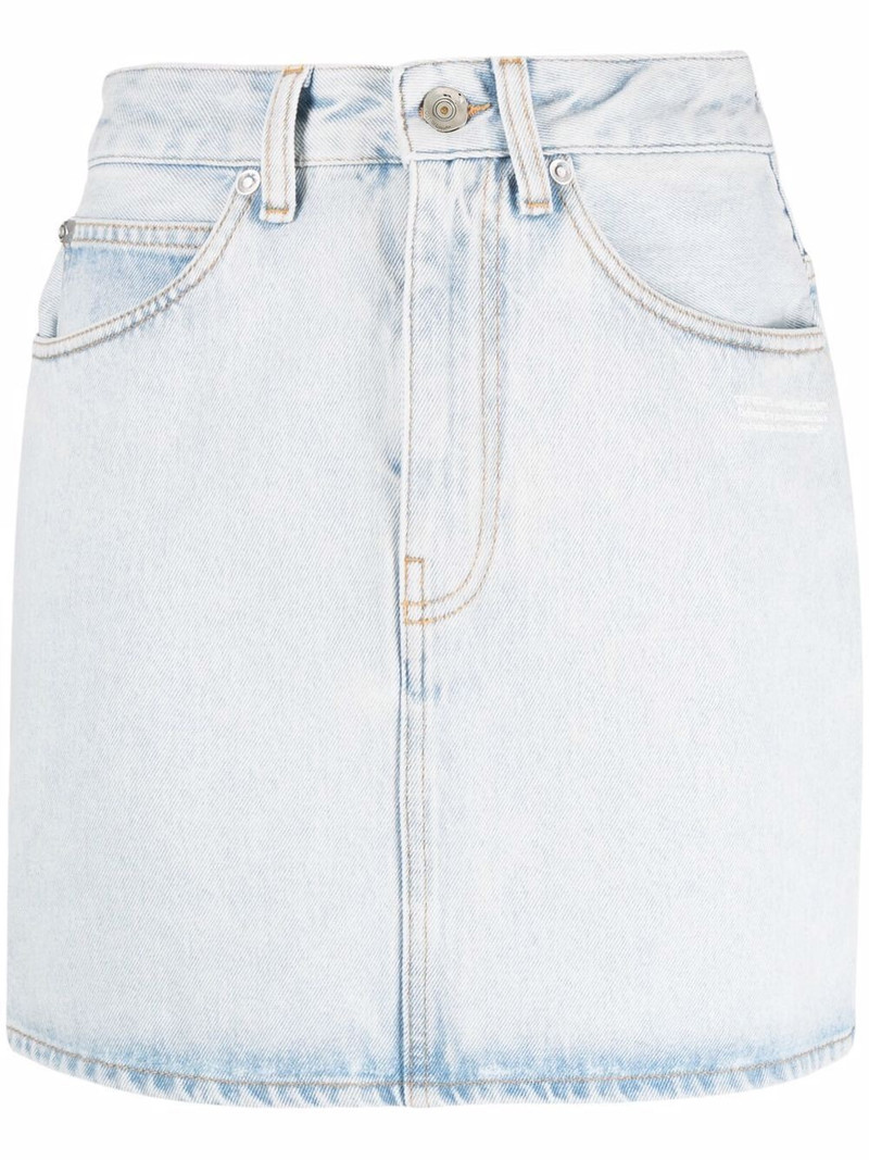 logo-print denim skirt 1