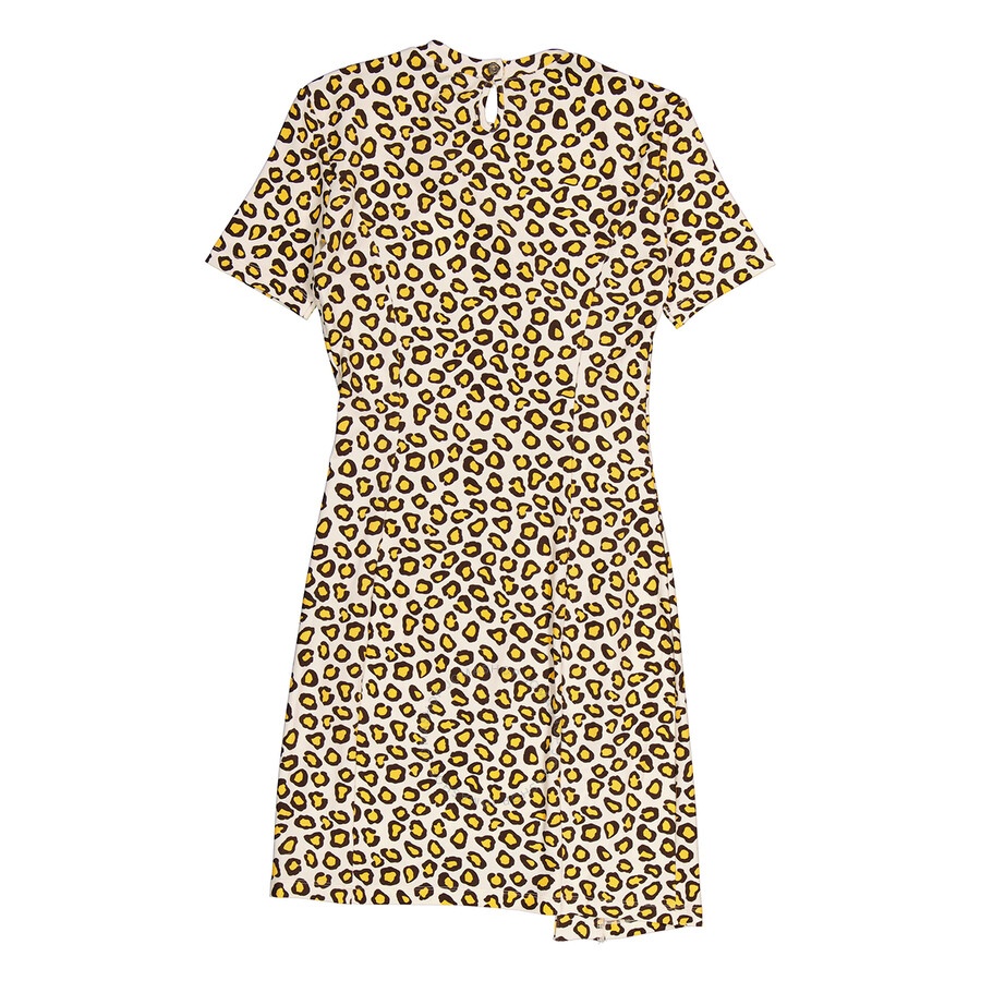 Rabanne Leopard Print Draped Short Dress - 7