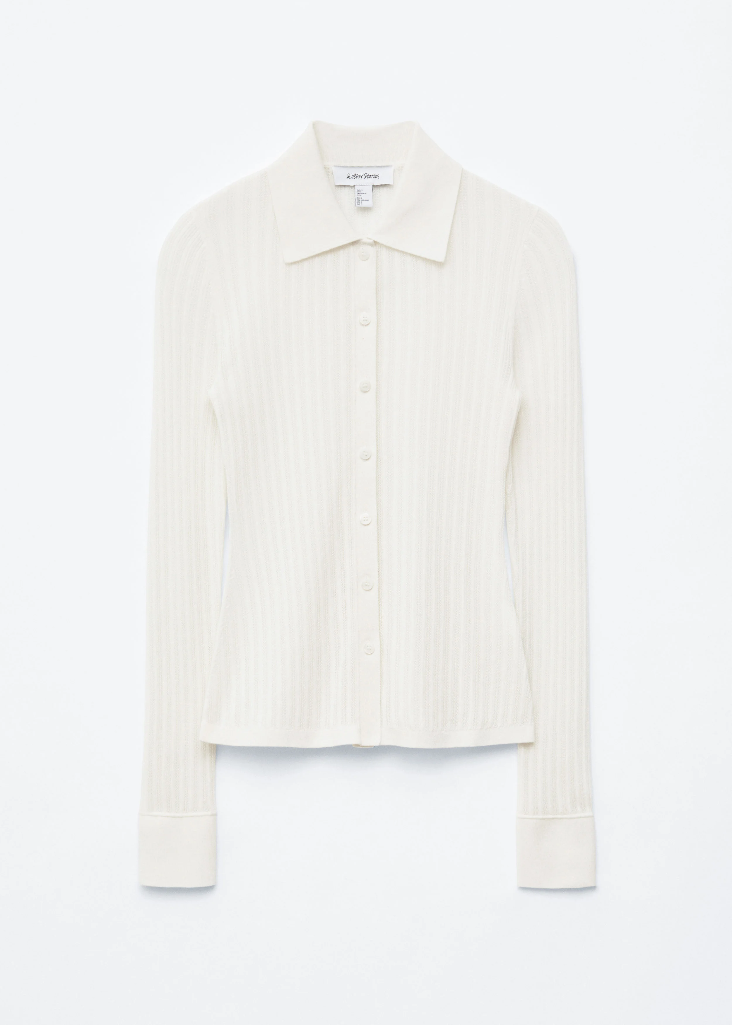 Pointelle Rib Polo Shirt - 1