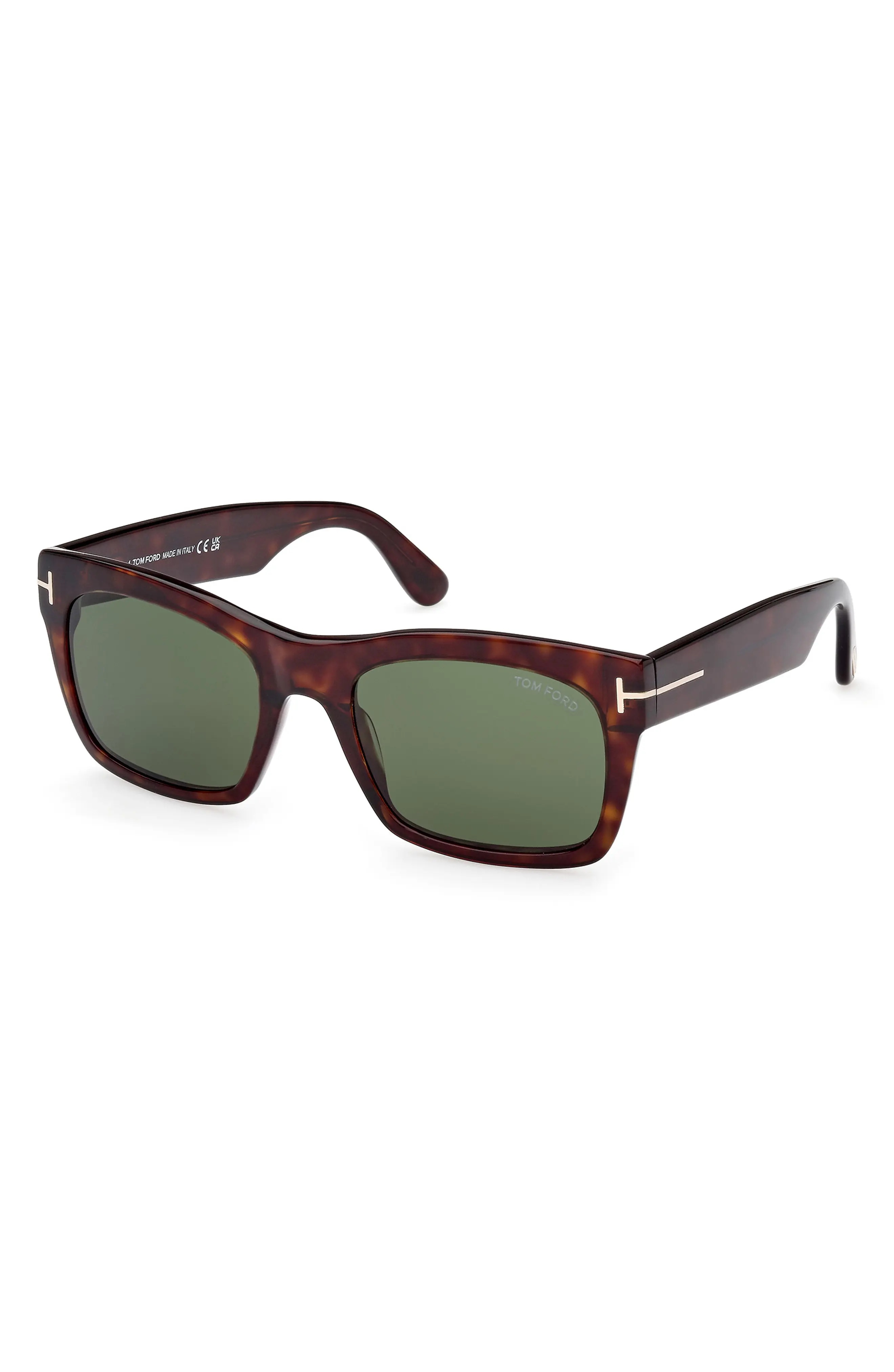 Nico 56mm Square Sunglasses in Classic Dark Havana /Green - 2