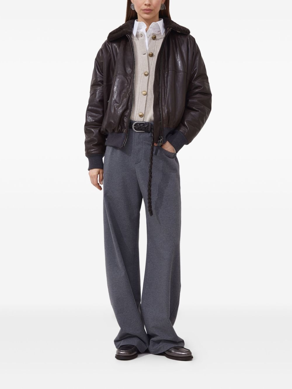pocket-detail stretch-cotton trousers - 2