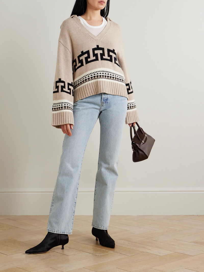 SIMKHAI O'reilly Intarsia Wool And Cashmere-blend Sweater outlook