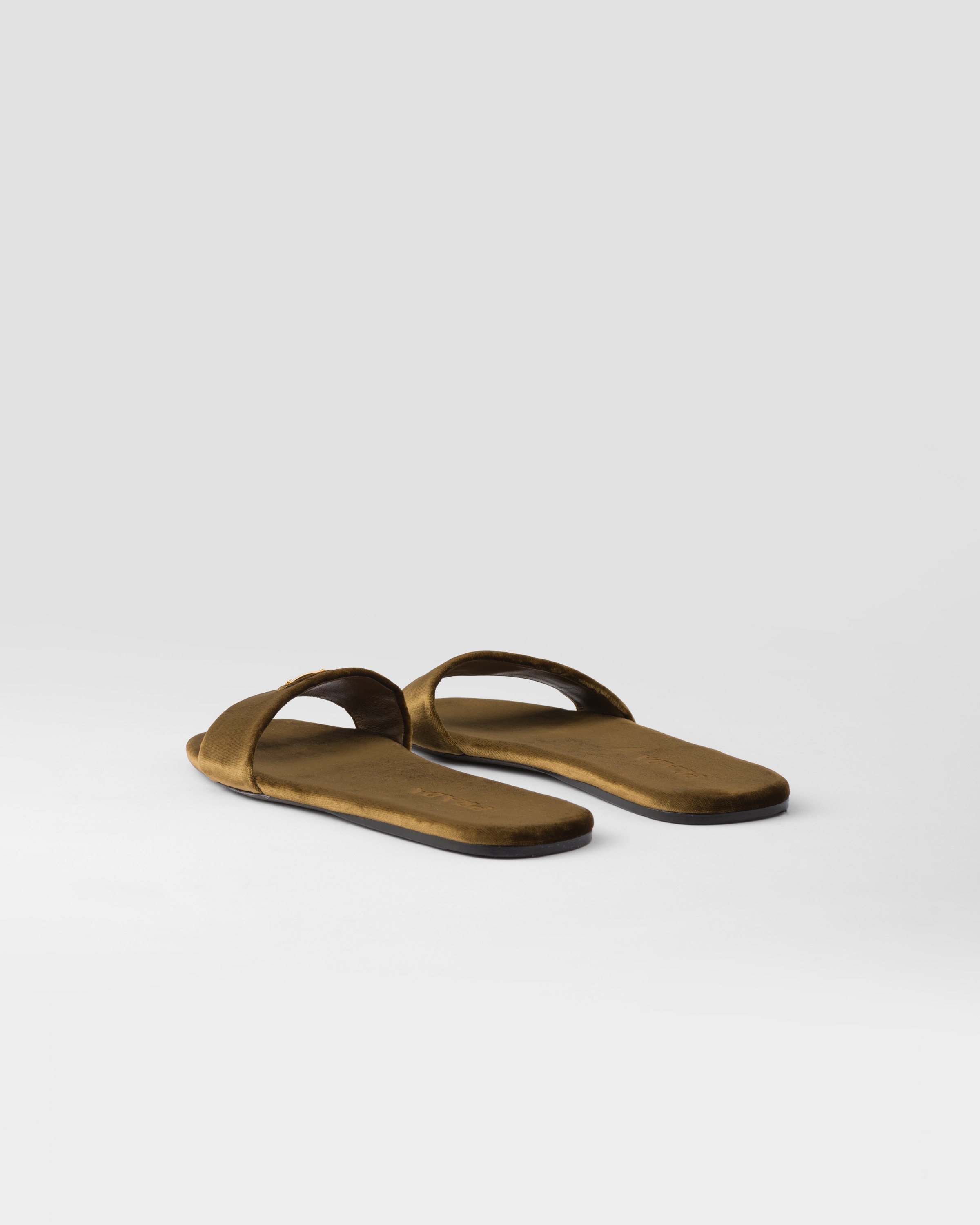 Flat velvet slides - 4