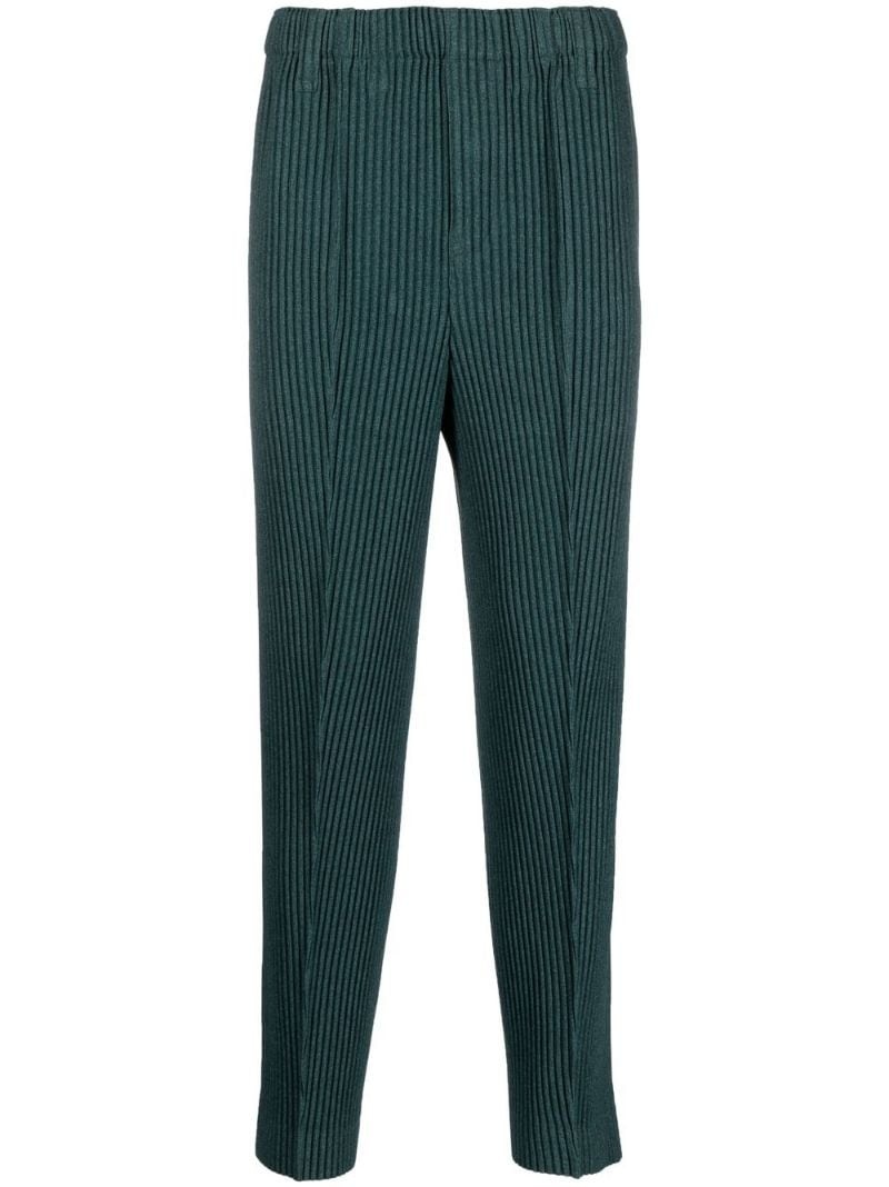 plissé straight-leg trousers - 1