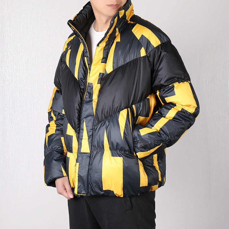 Nike Splicing Stay Warm Windproof Stand Collar Sports Down Jacket Yellow Black Colorblock 928890-752 - 4