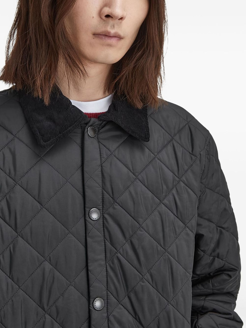 diamond-quilted corduroy-collar jacket 5