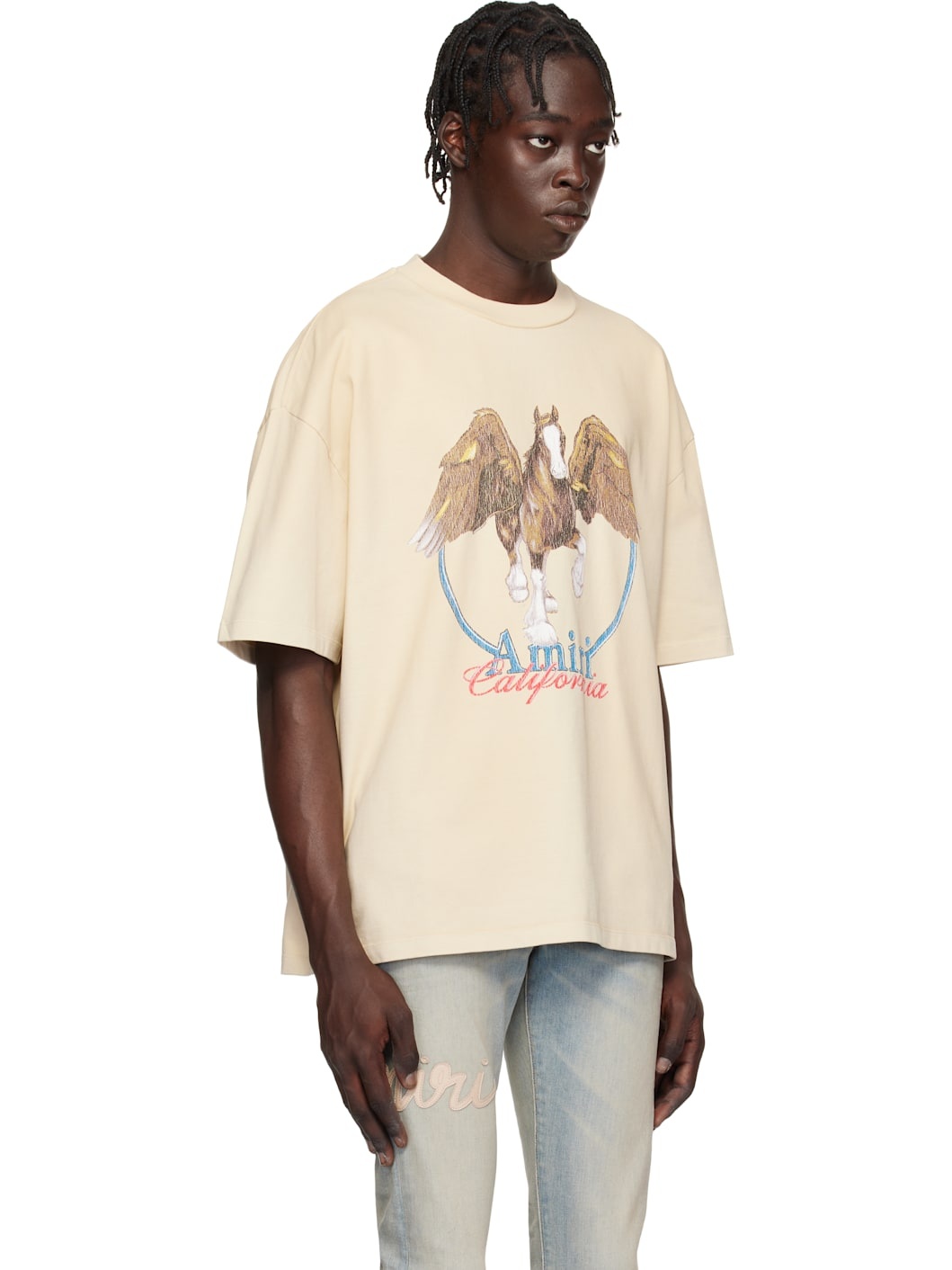 Beige Vintage Wash Pegasus T-shirt - 2