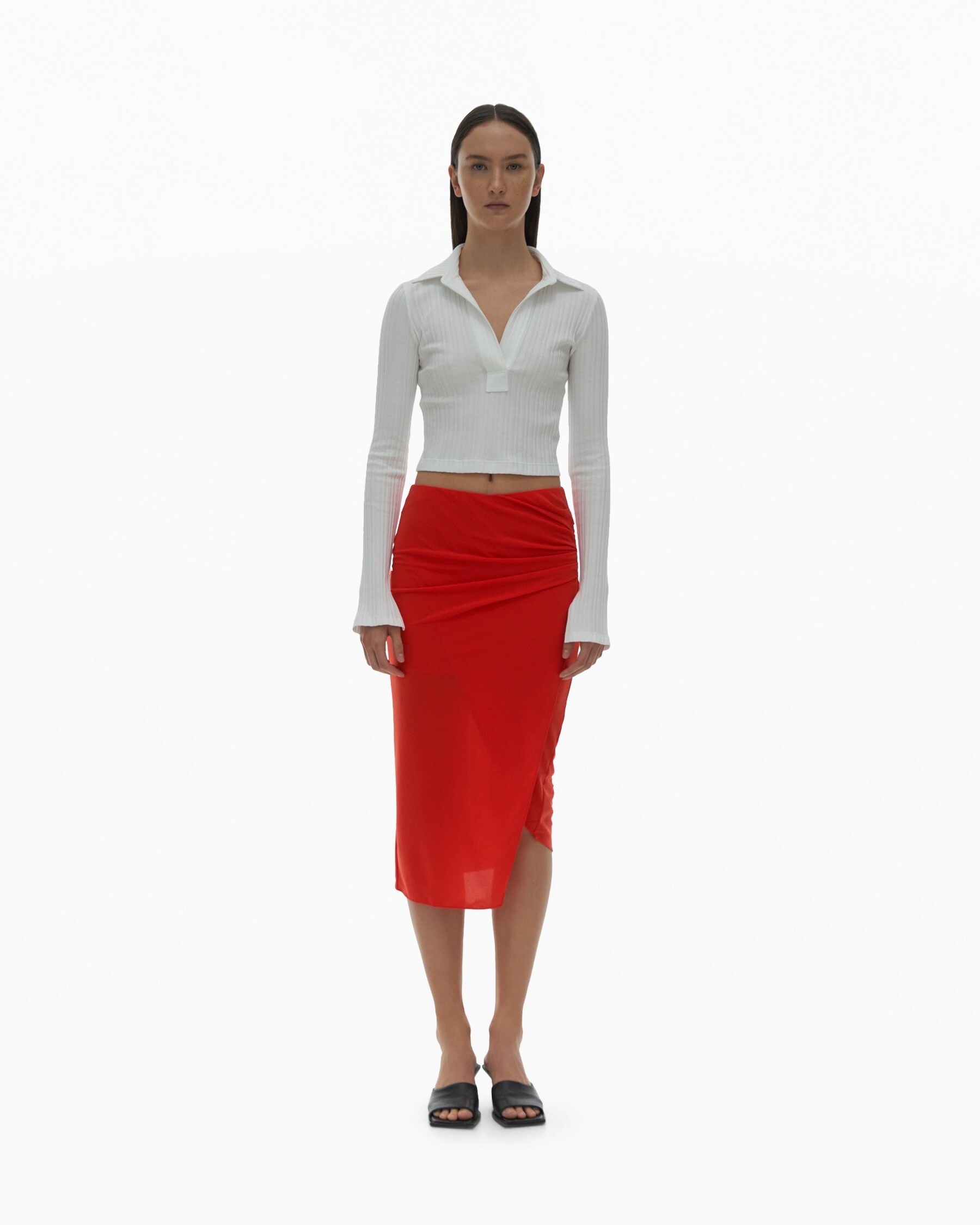 CROPPED RIB KNIT POLO - 2