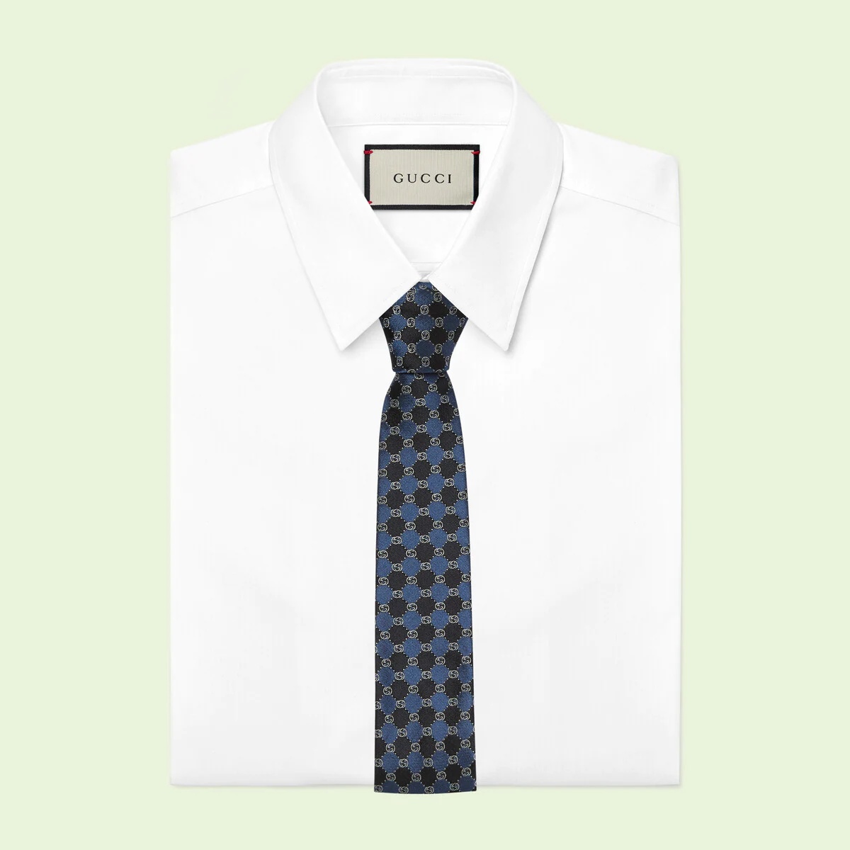 Interlocking G square chain silk jacquard tie - 2