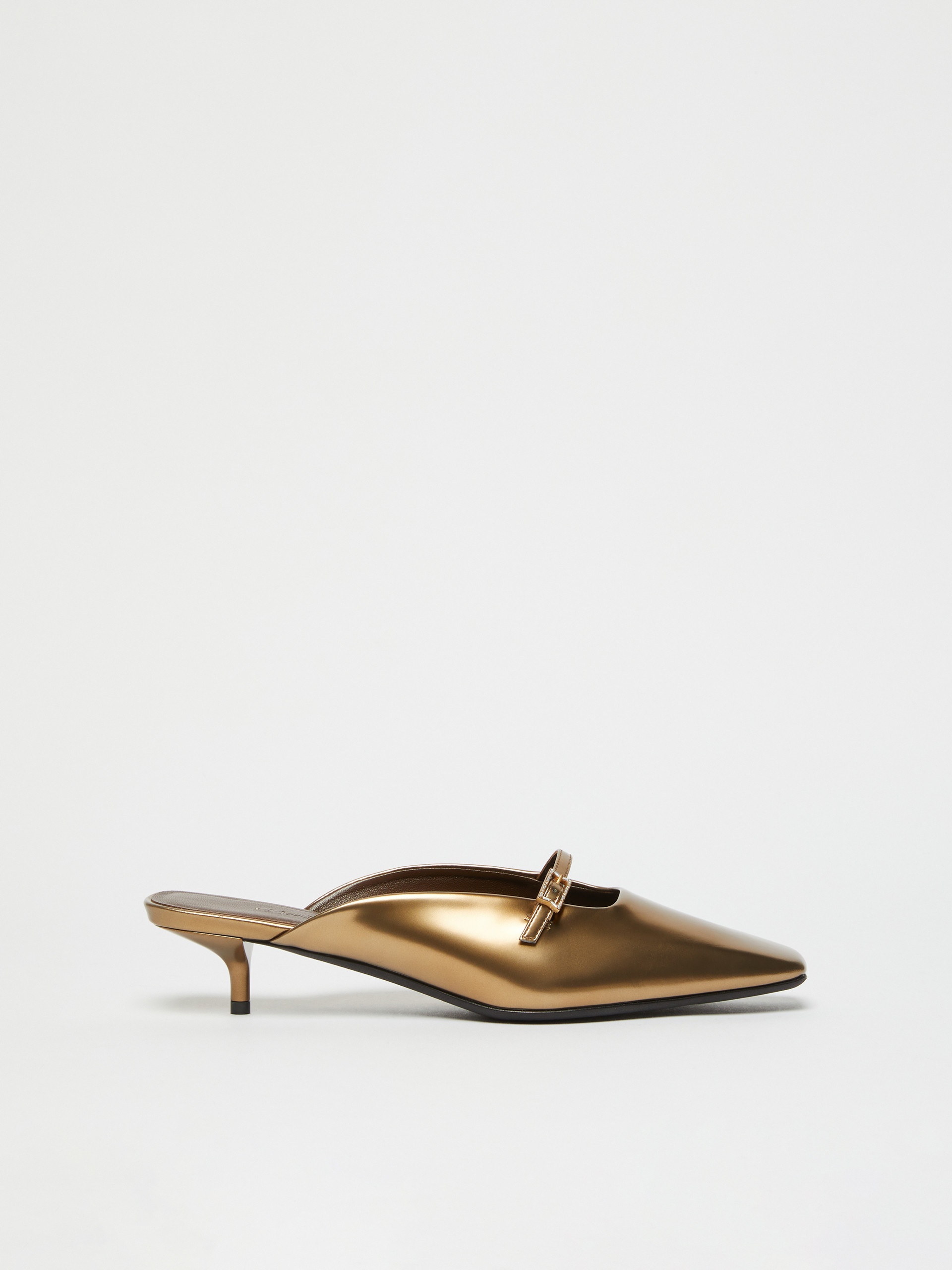 METALSLIDE Laminated leather mules - 1