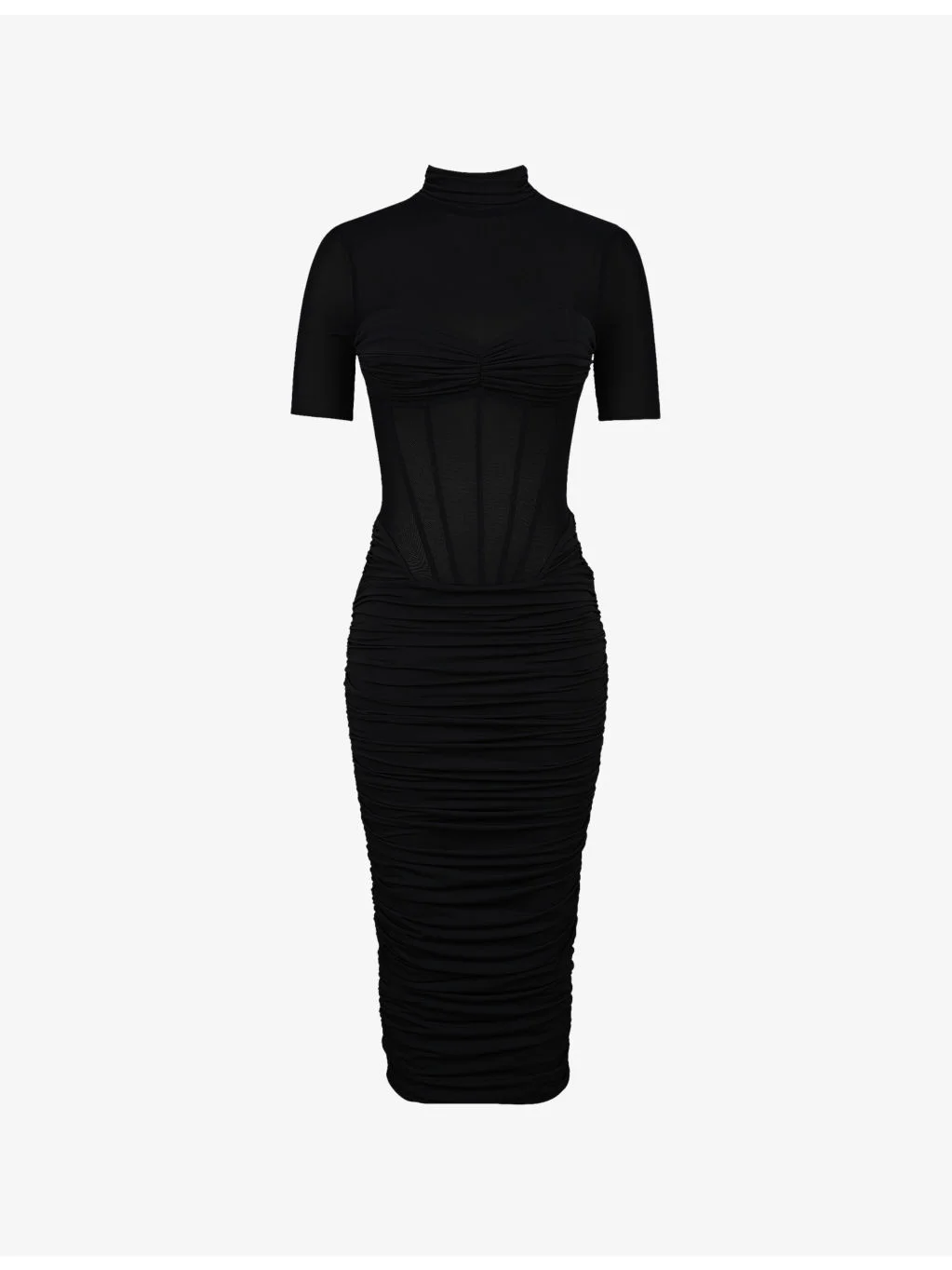 Sorrel Semi-Sheer Stretch-Mesh Midi Dress - 1
