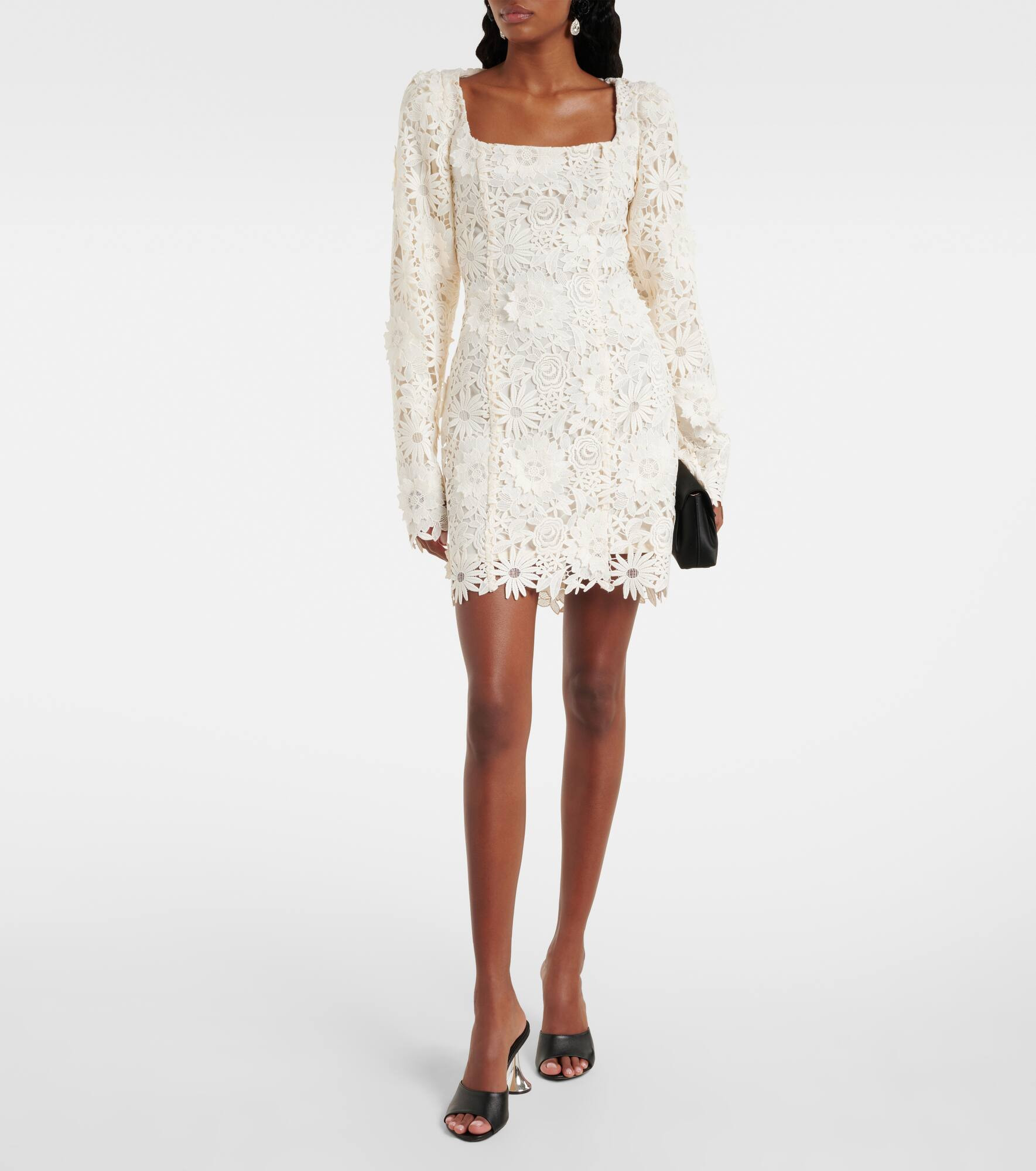 Bridal floral-appliqué minidress - 2