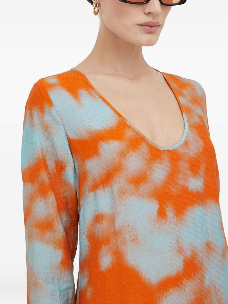 long-sleeves split midi dress 5