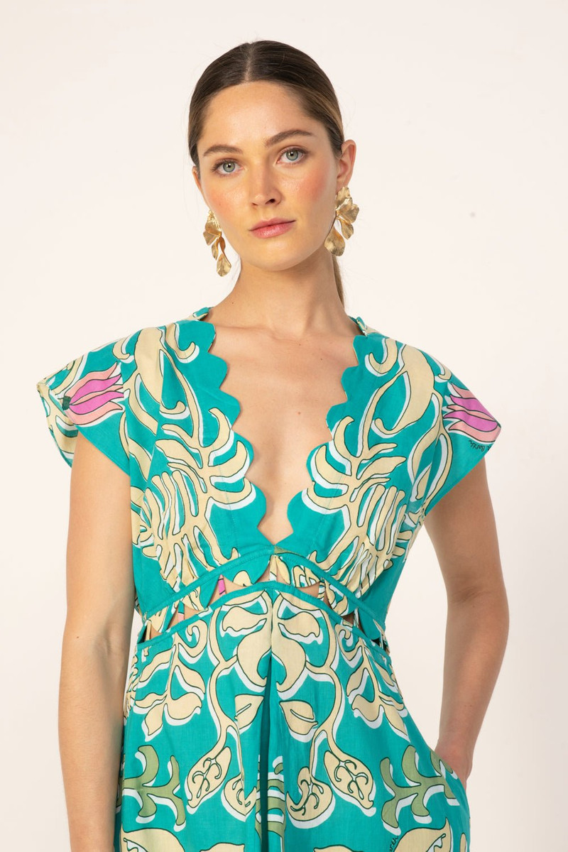 Mini Dress Hazel - Turquoise Ritual 1