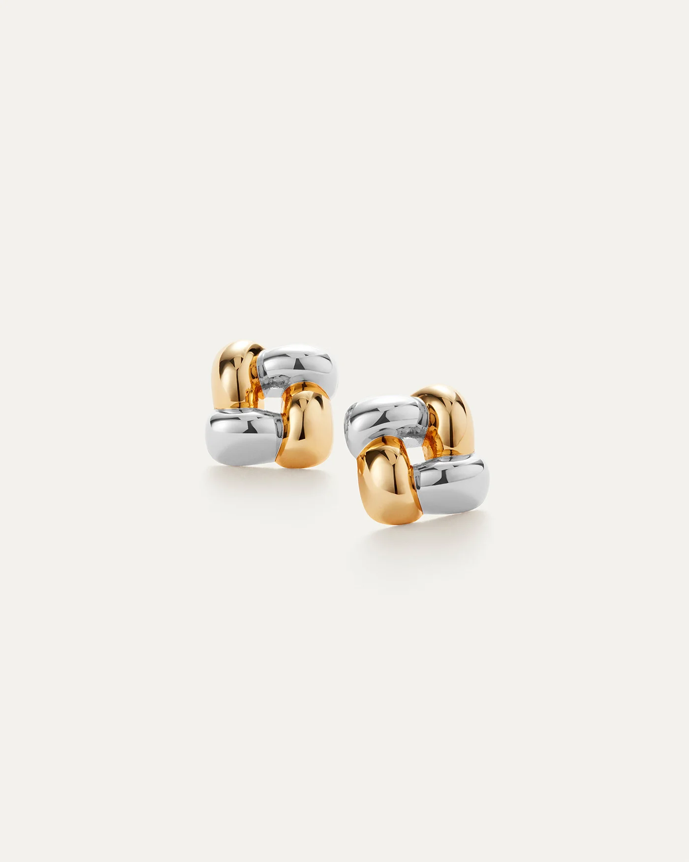 Small Woven Square Earrings - 1