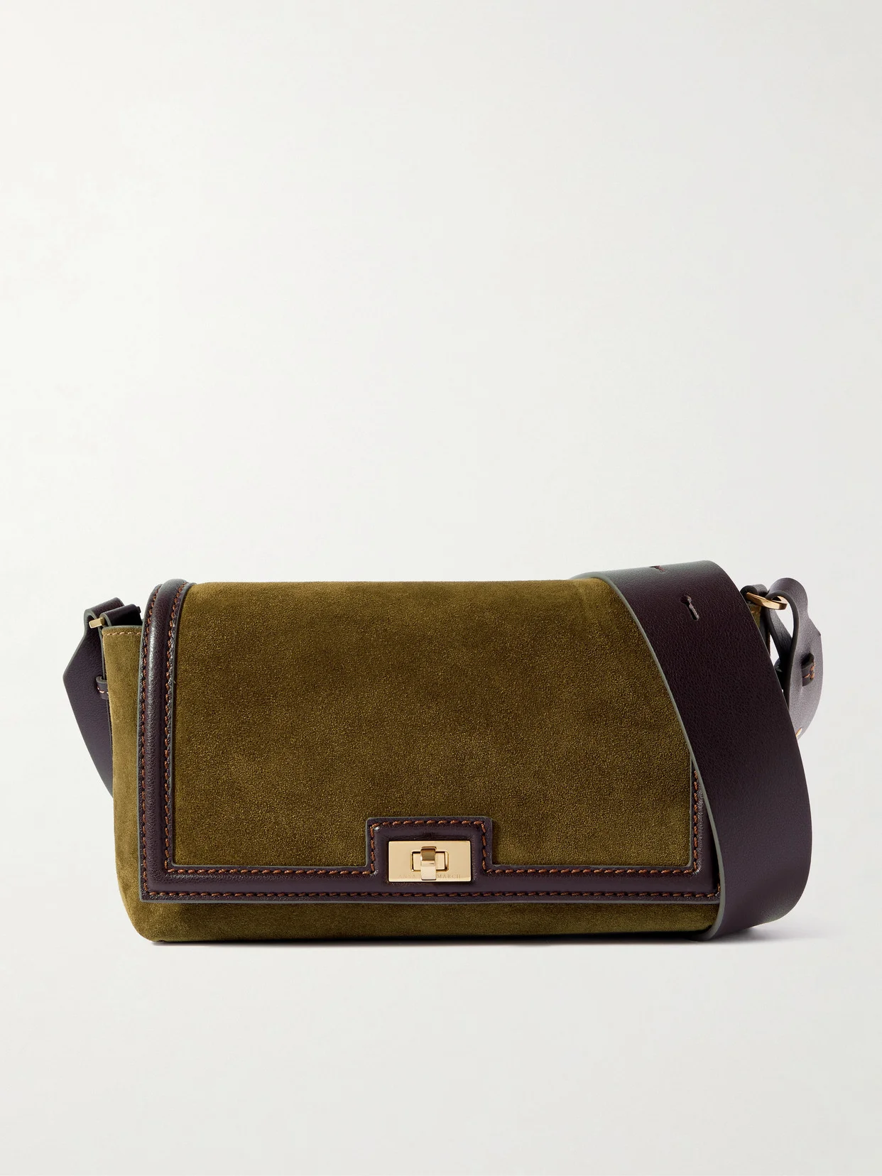 Mortimer Frame Leather-trimmed Suede Shoulder Bag - 1