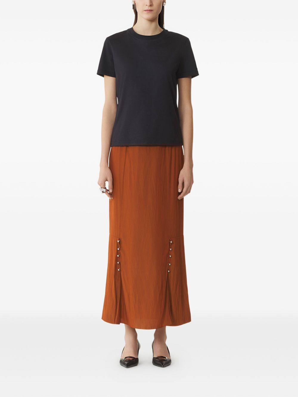 tie-back cotton T-shirt - 2