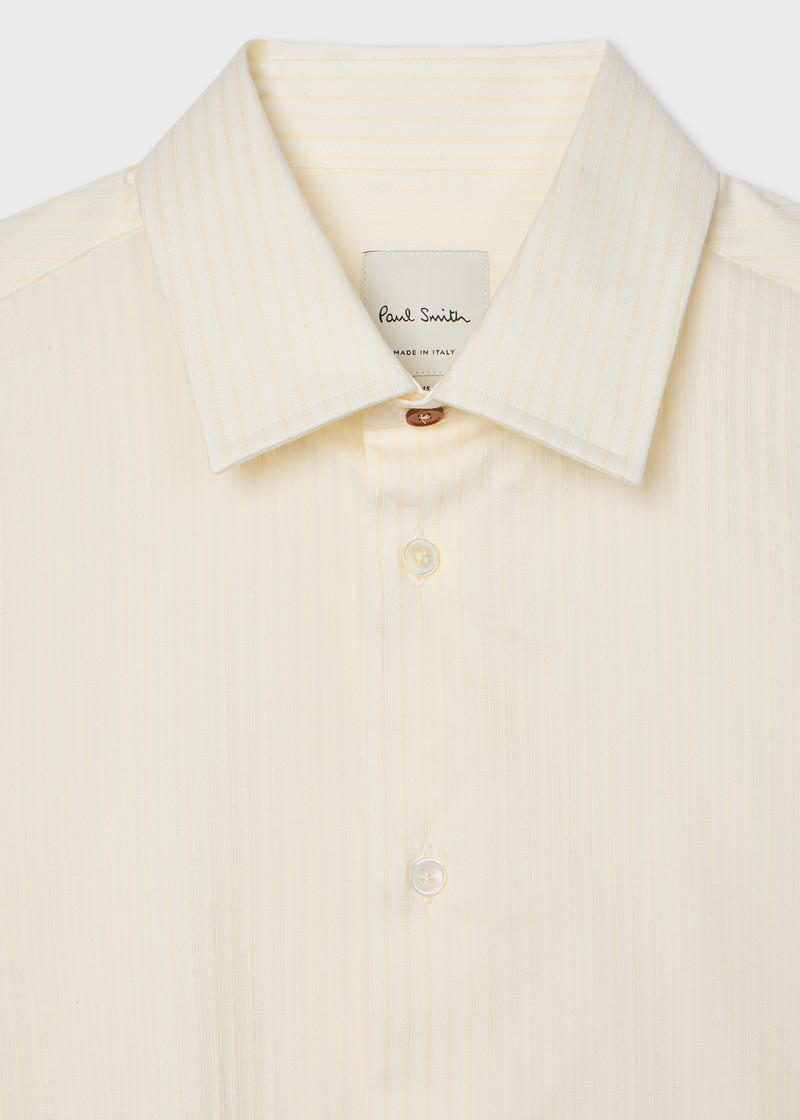 Paul Smith Regular-Fit Beige Stripe Cotton-Silk Shirt outlook