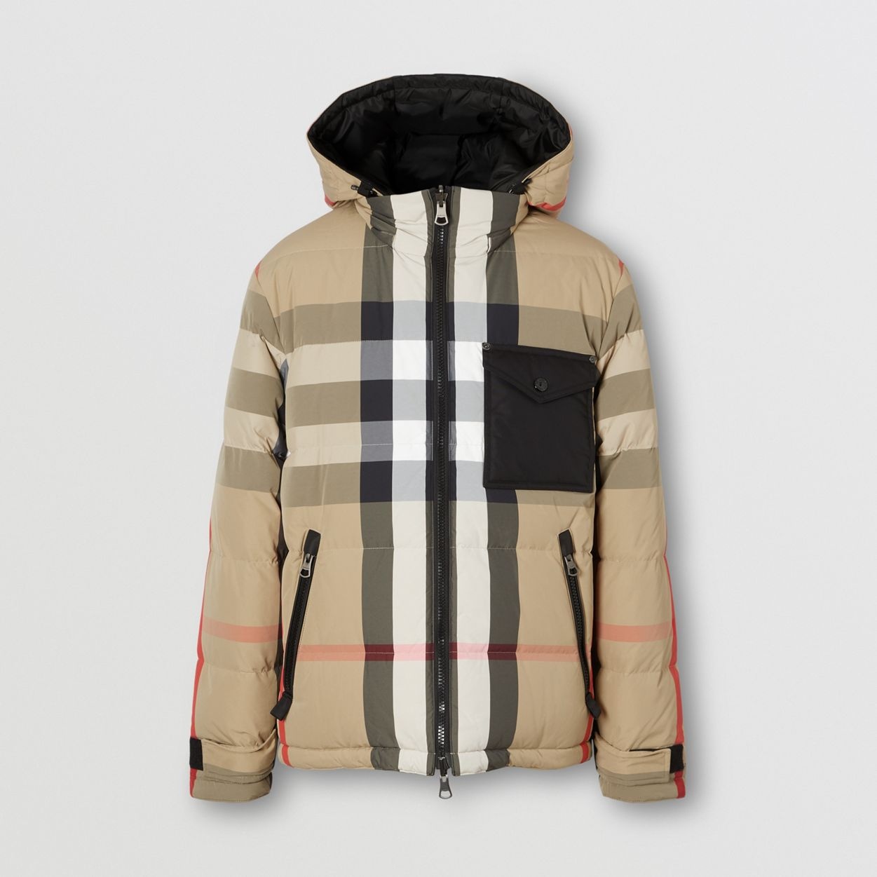 Reversible Check Nylon Puffer Jacket - 1