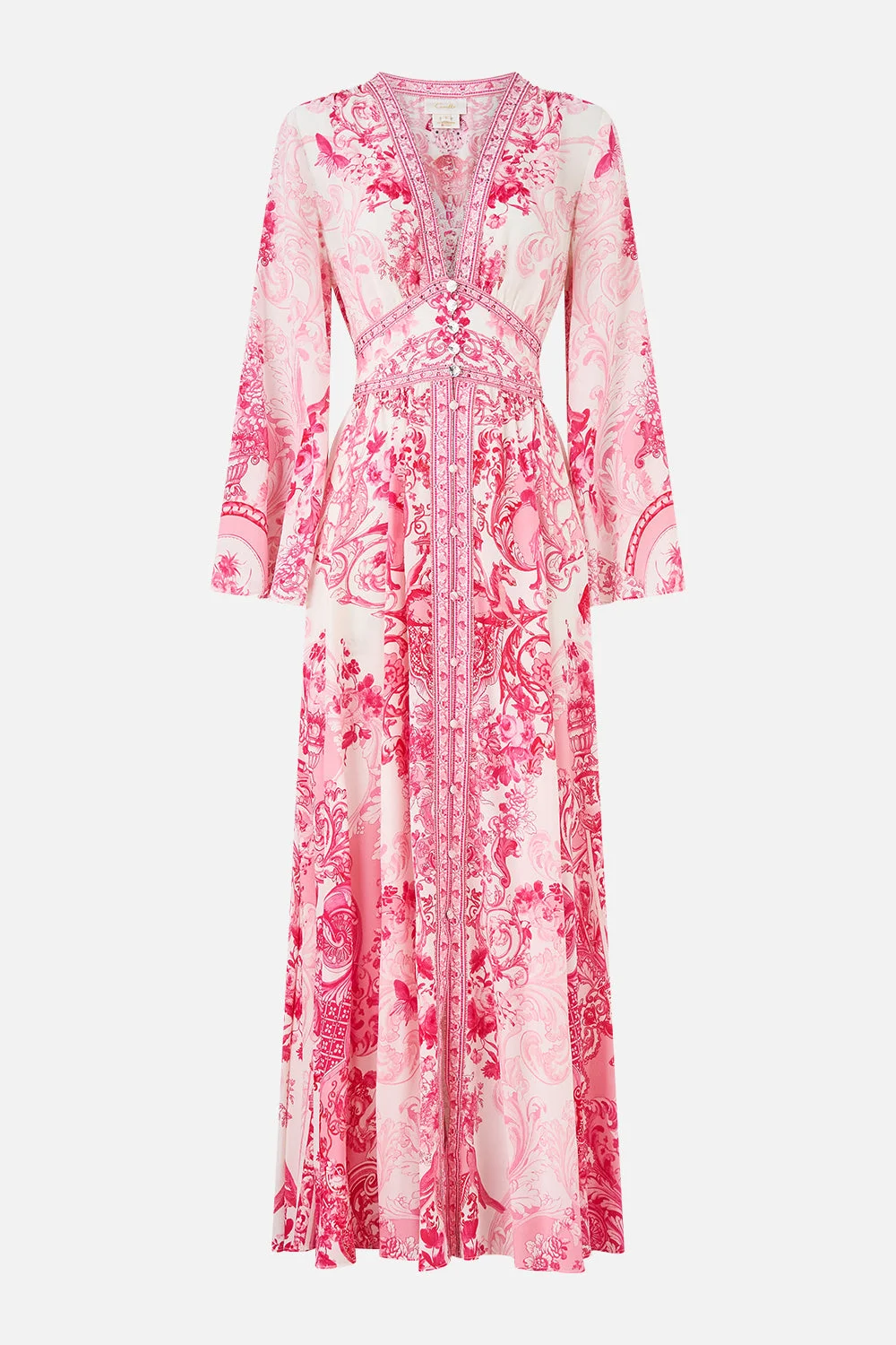 KIMONO SLEEVE DRESS WITH SHIRRING DETAIL LIVIN LA VIDA ROSA - 1