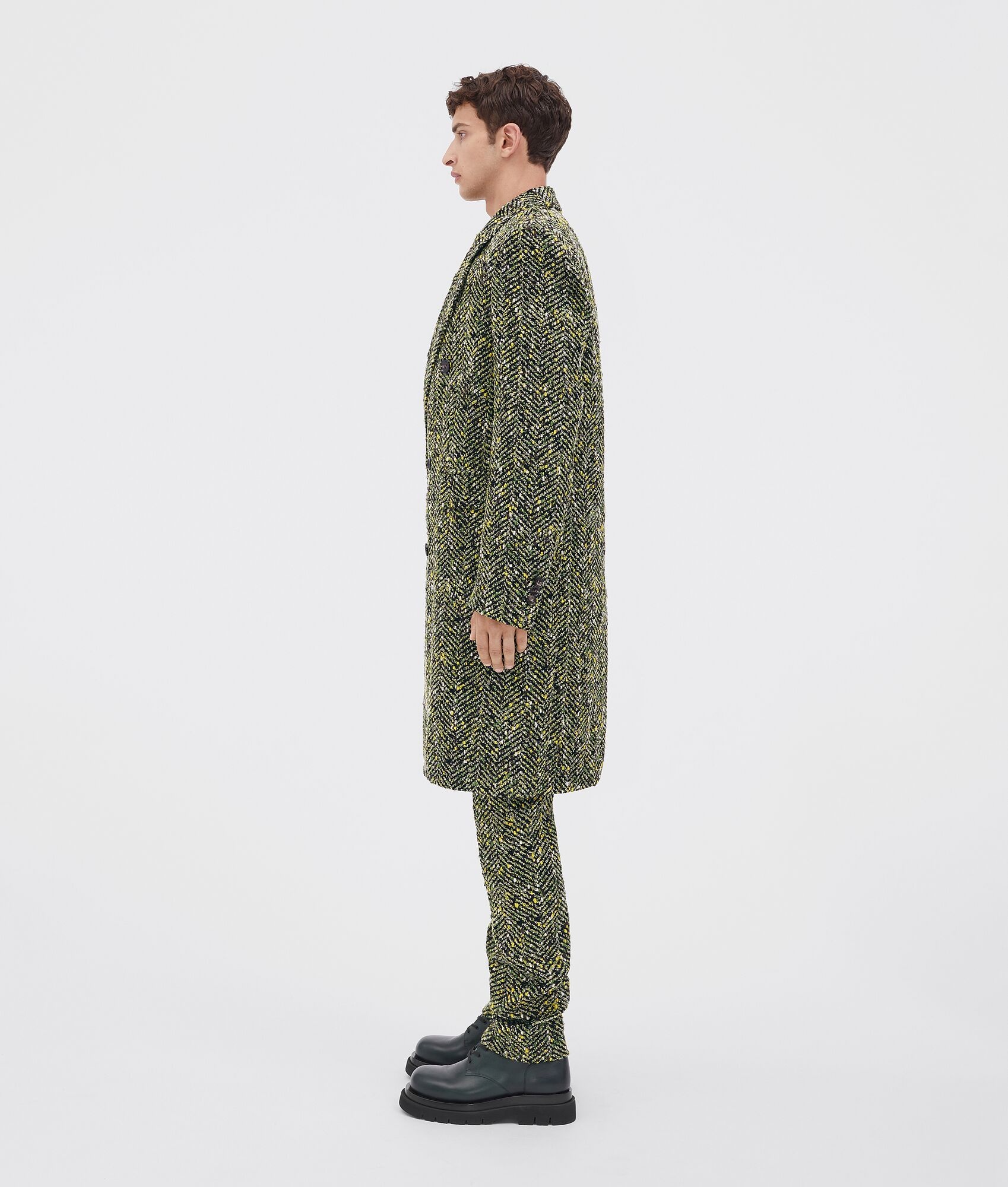 mouliné herringbone wool coat - 2