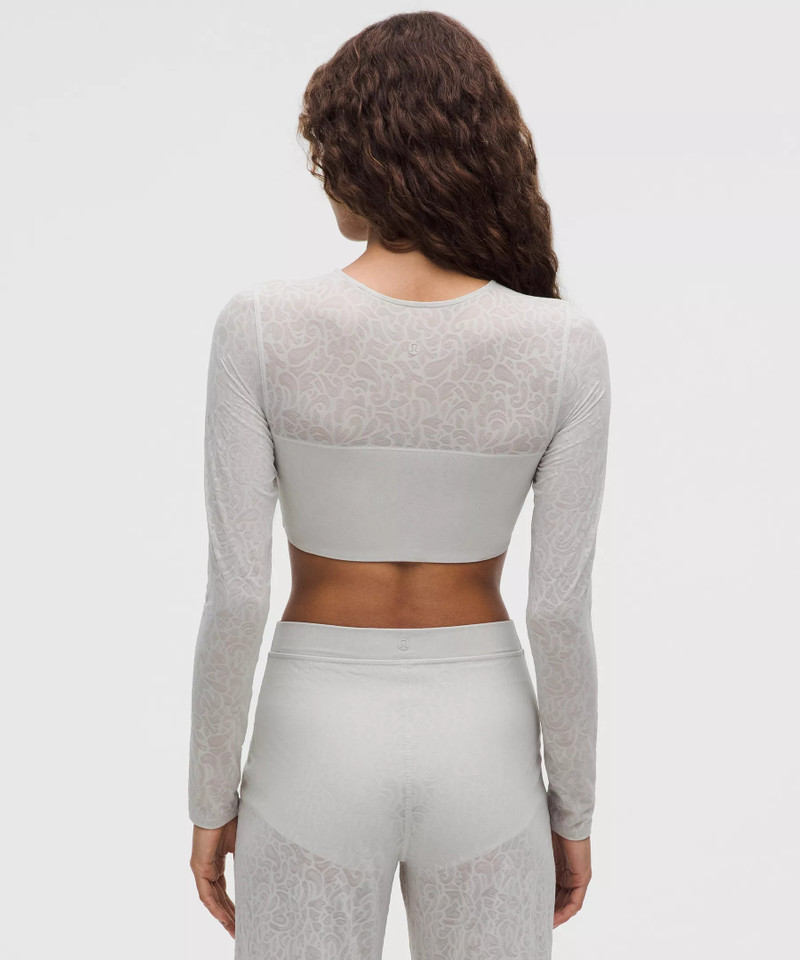 Paisley Lace Jacquard Long-Sleeve Bandeau *Light Support, A/B Cup 3