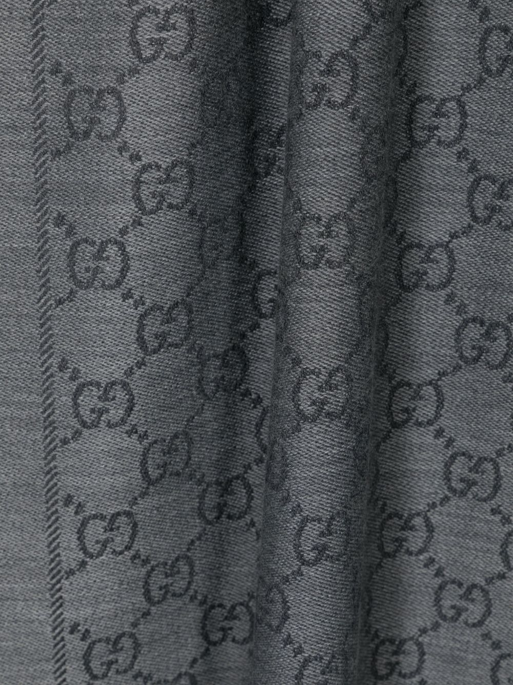 GG jacquard pattern knit scarf - 2