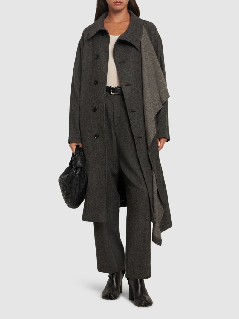 Asymmetric long flannel coat - 2