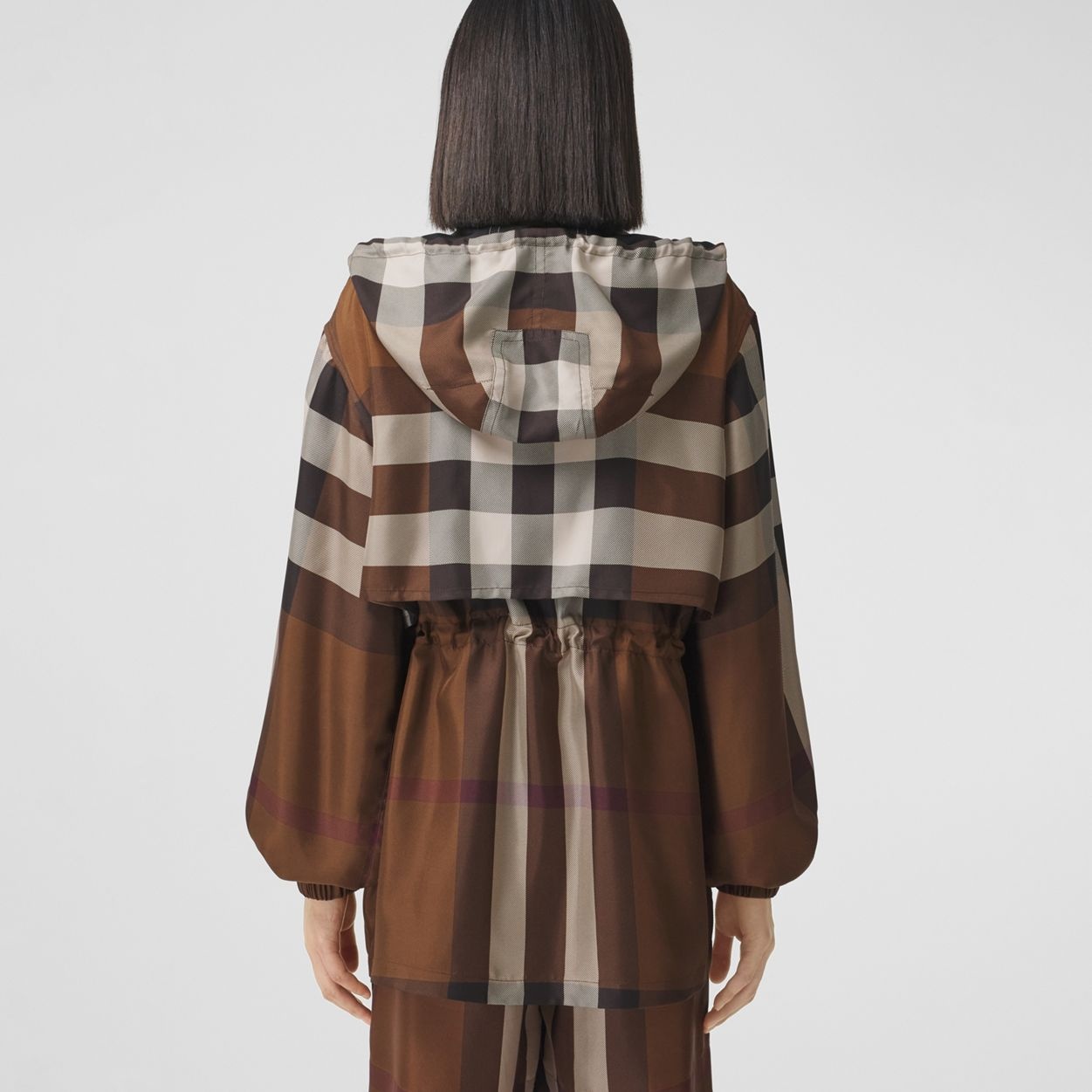 Check Silk Lightweight Hooded Jacket - 4