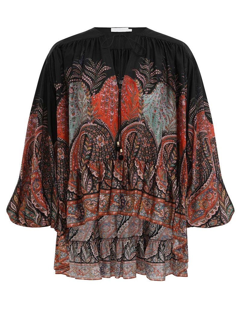 RHIANNON RUFFLE BILLOW BLOUSE - 1