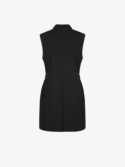 SLEEVELESS JACKET IN LIGHTWEIGHT WOOL WITH CHAIN - 4