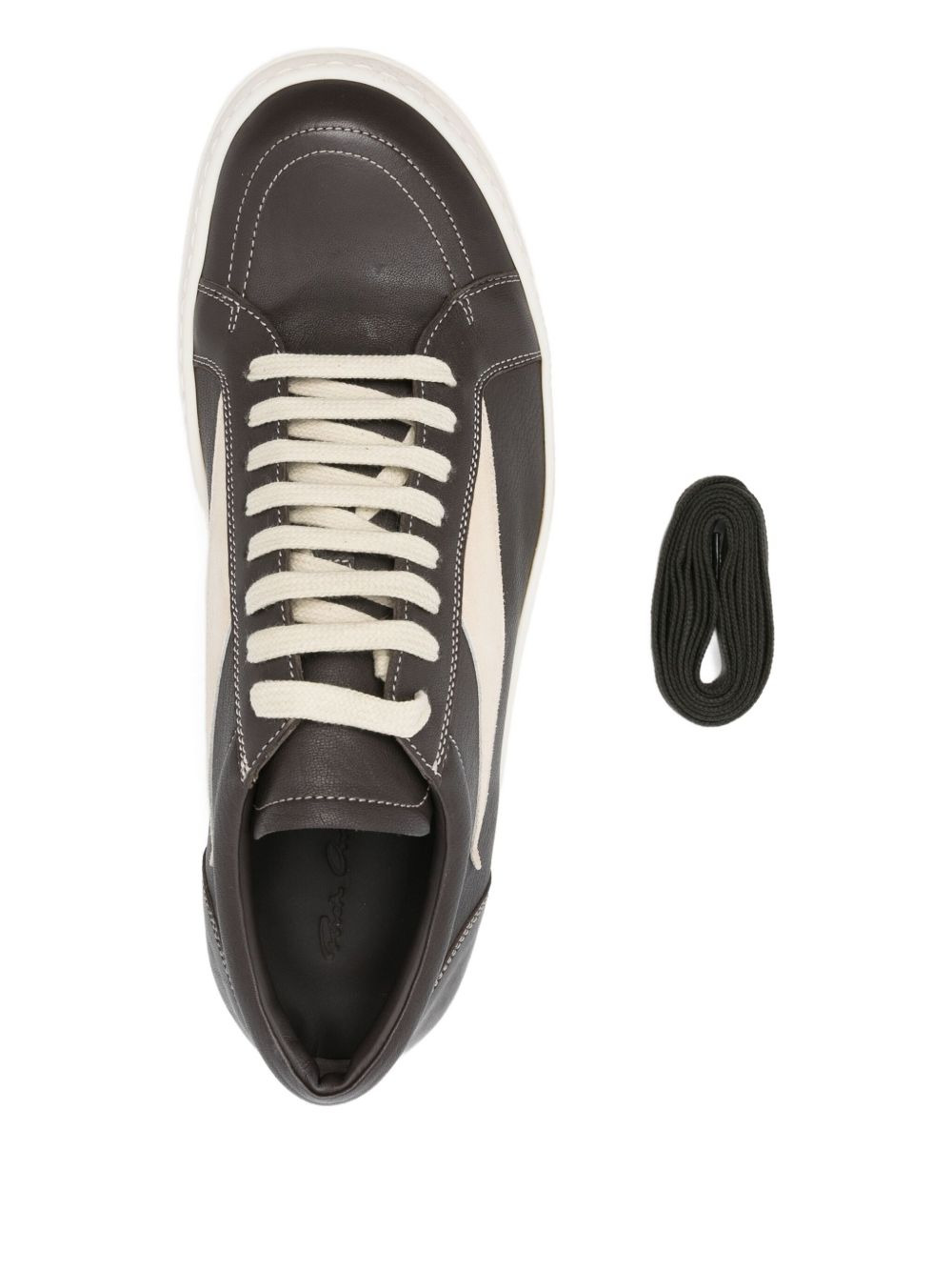 leather lace-up sneakers - 4