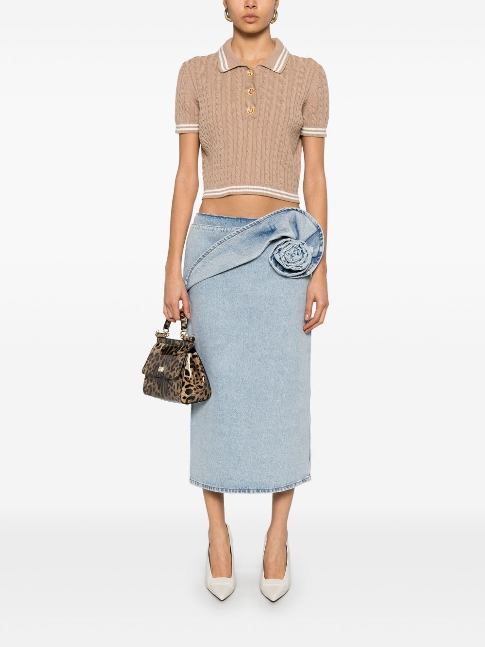 cable-knit polo shirt - 2