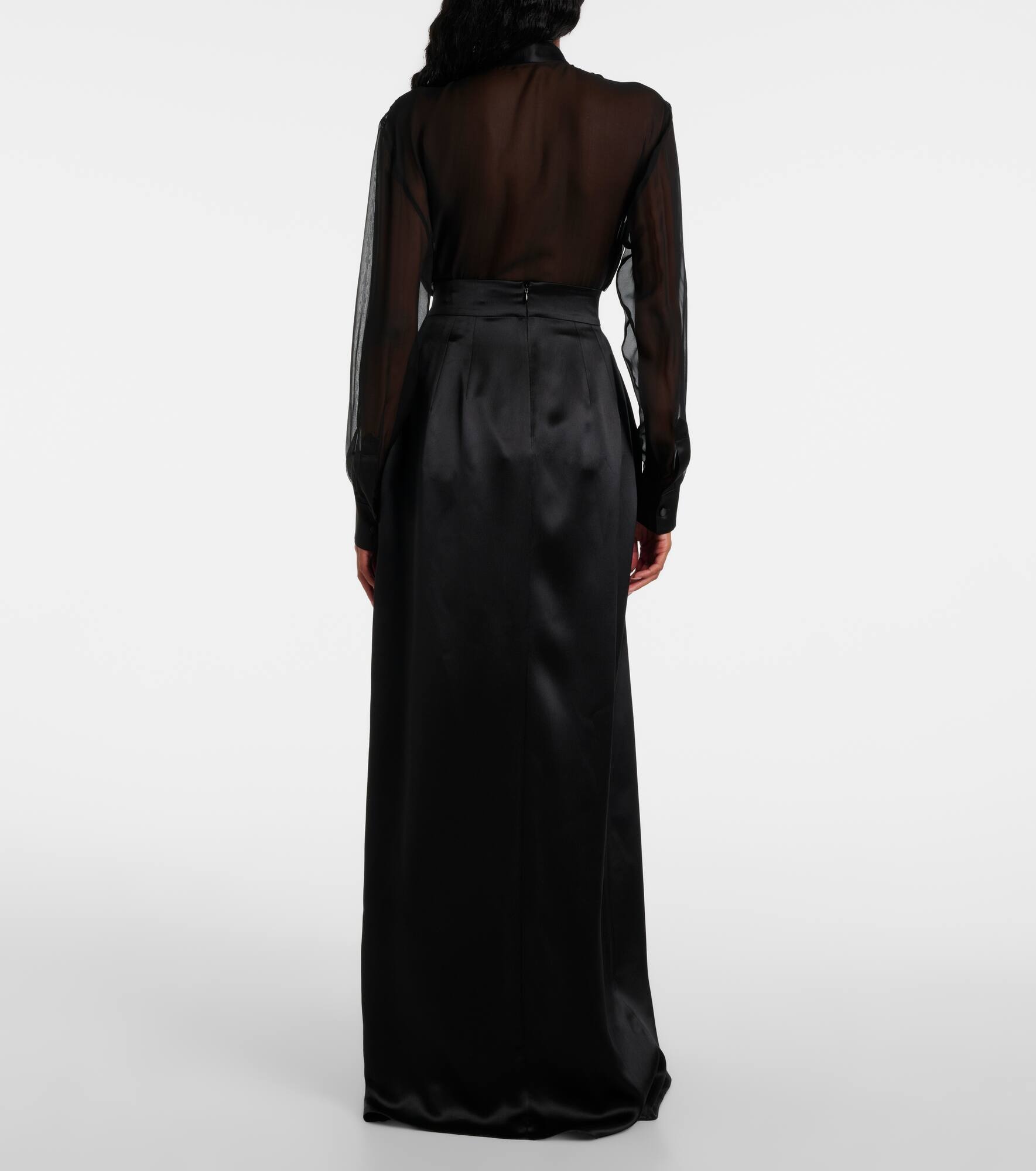 Silk satin maxi skirt - 3