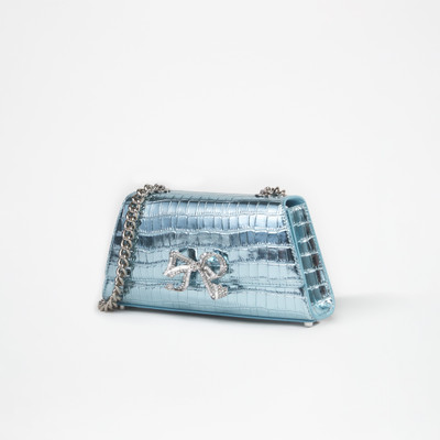 self-portrait Blue Metallic Bow Mini Shoulder Bag outlook