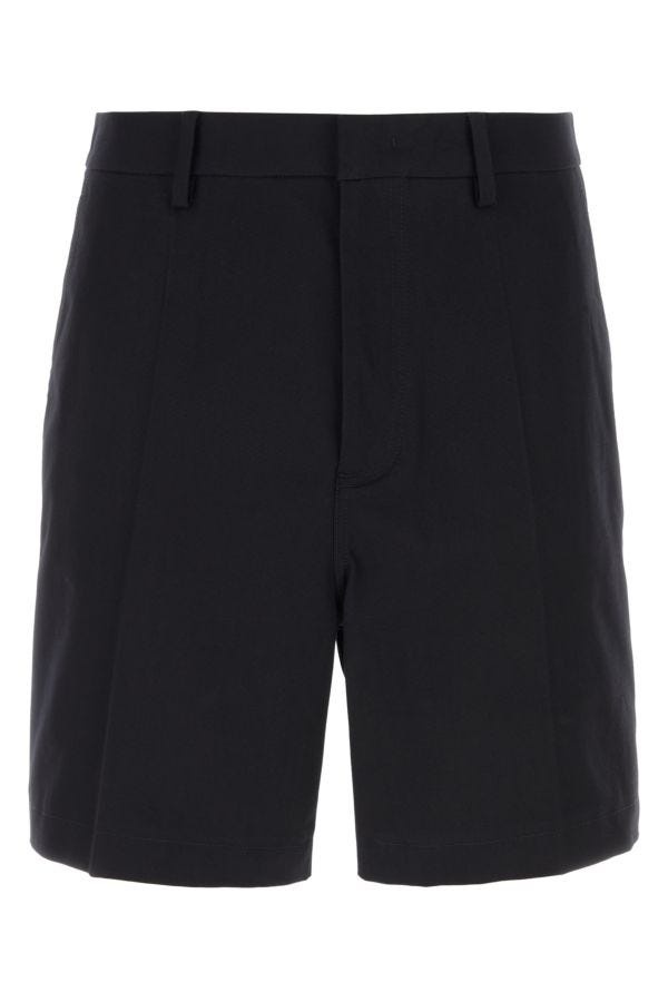 Valentino Garavani Man Midnight Blue Stretch Cotton Bermuda Shorts - 1