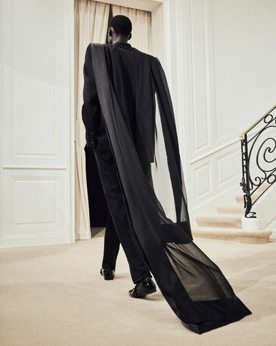 SAINT LAURENT extra-long scarf in silk muslin and satin outlook