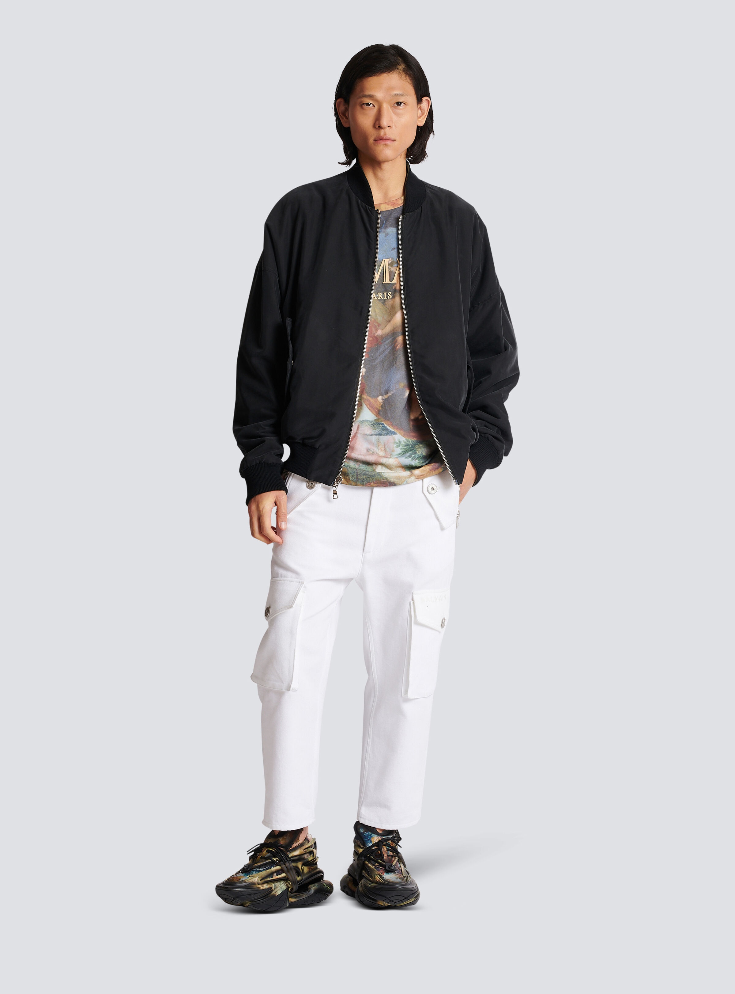 Sky print reversible bomber jacket - 3