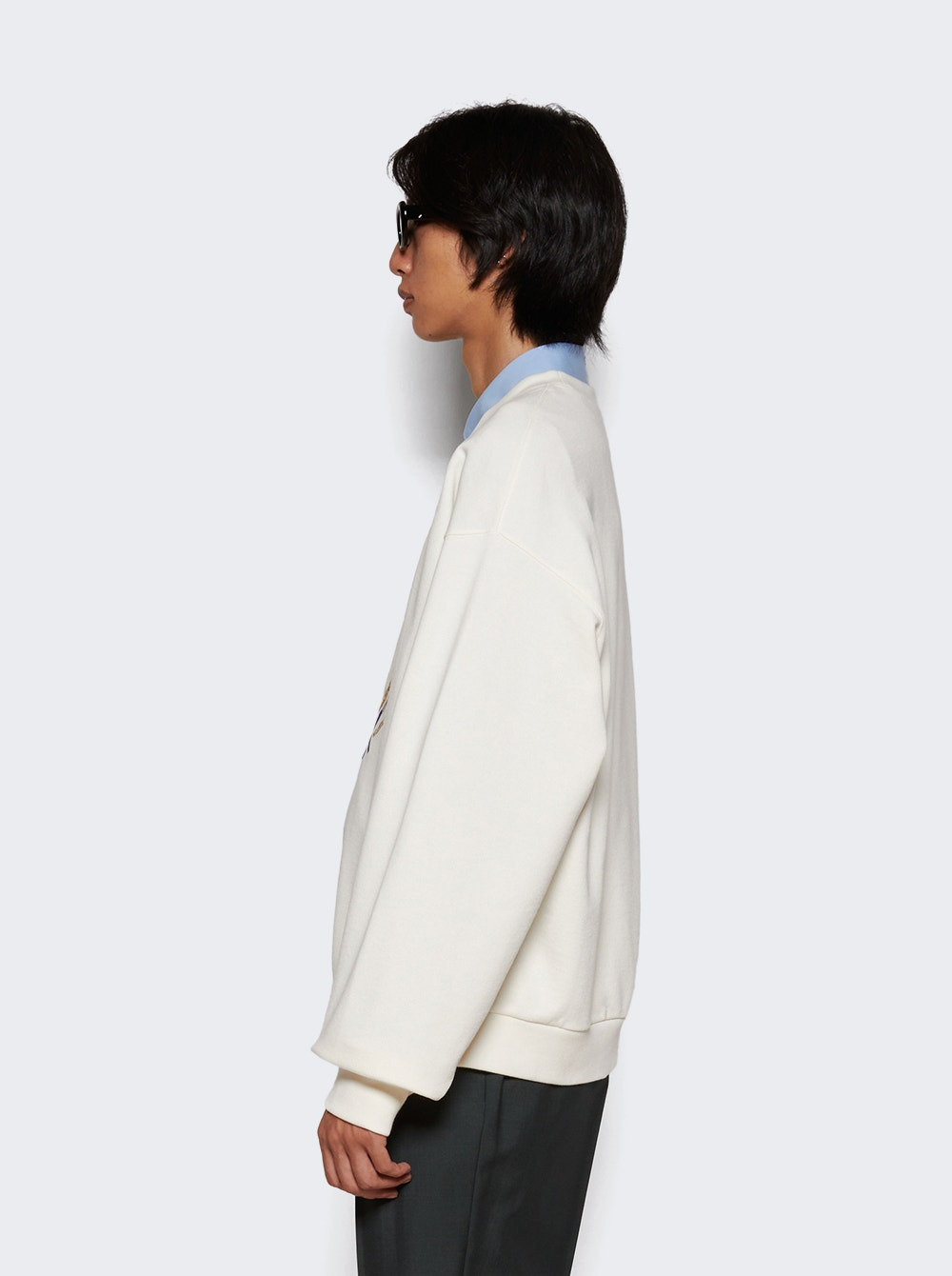Cotton Jersey Sweatshirt With Embroidery White - 4