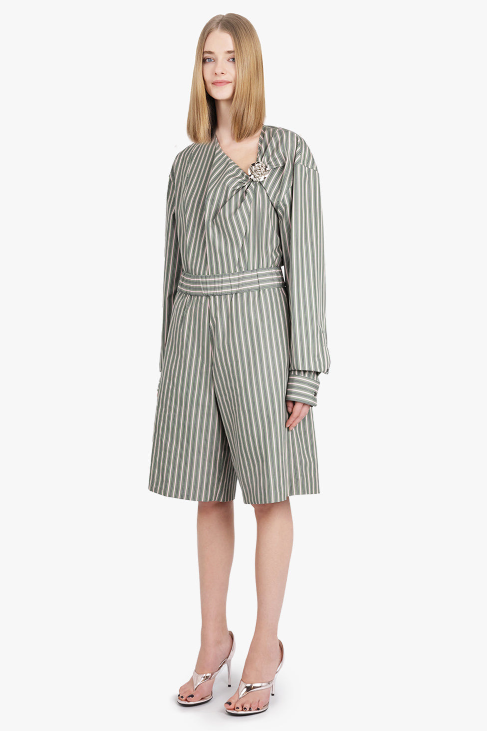 POMY STRIPE LONG LENGTH SHORT | PISTACHIO/PINK - 3