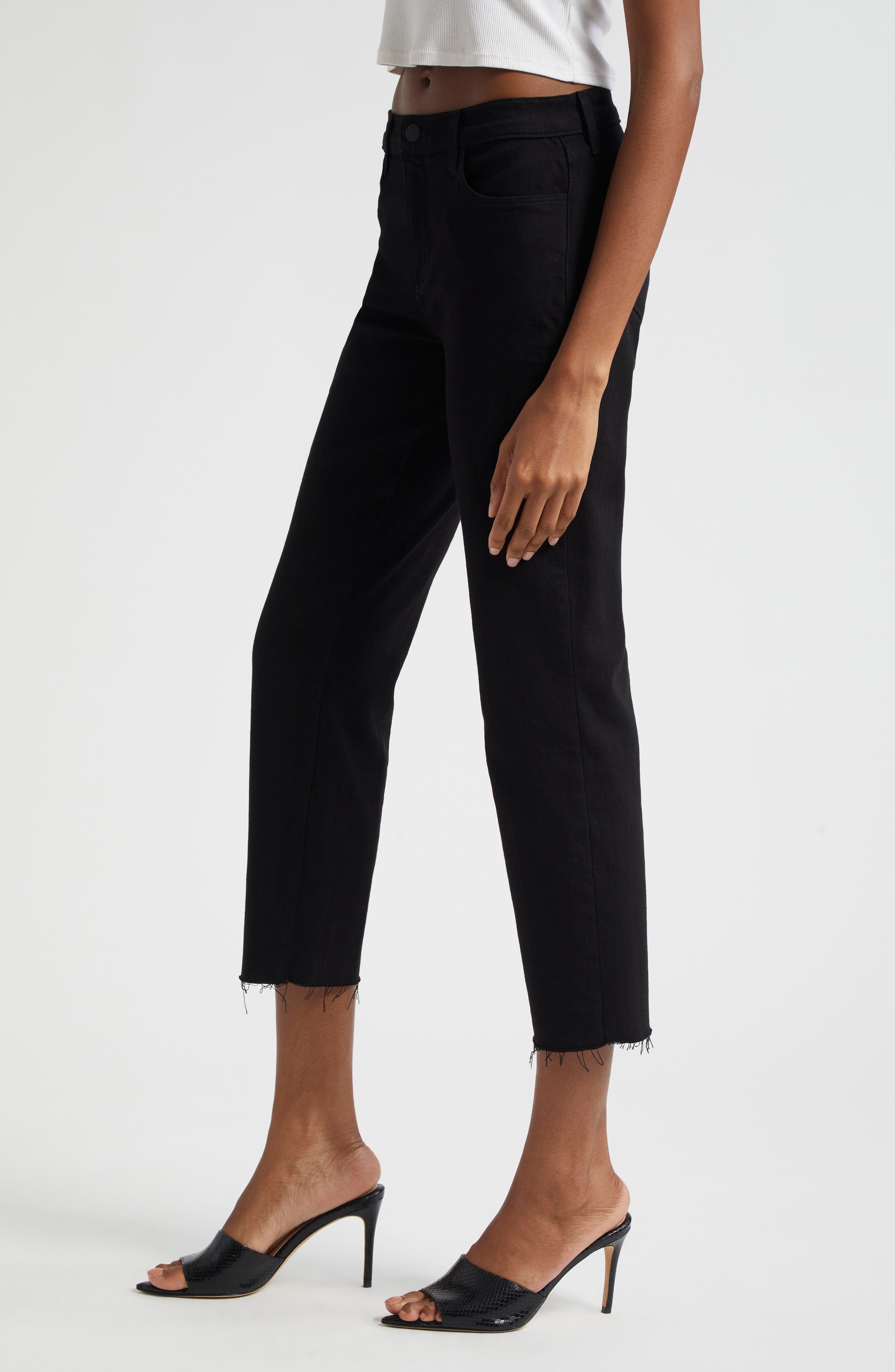 L'AGENCE Sada Ankle Slim Jeans in Black at Nordstrom - 3