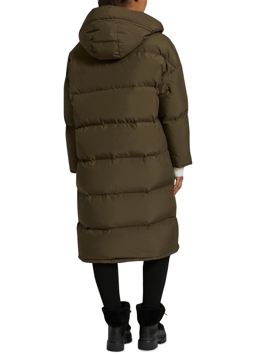 Long reversible puffer jacket made from a waterproof technical fabric - 3