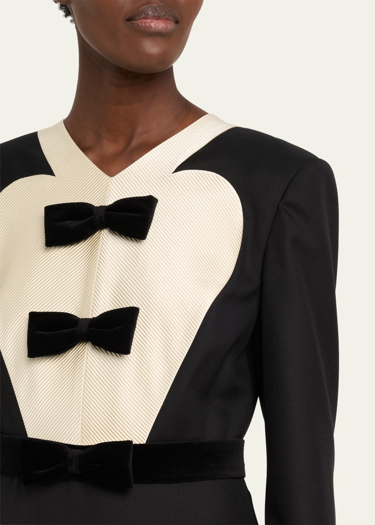 Bow Tuxedo Ruffle Midi Dress - 5