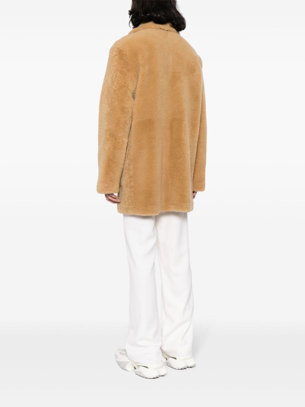 DOUBLE-BREASTED SHEARLING COAT - 3